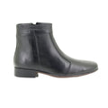 Black - Back - Scimitar Mens Inside Zip Pleated Ankle Boots
