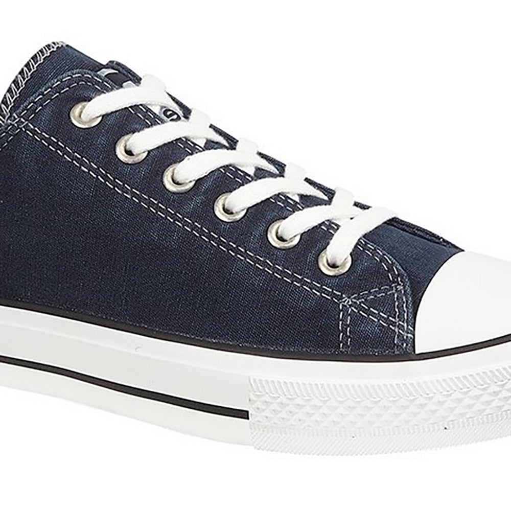 Navy - Back - Dek Mens Canvas Plimsolls