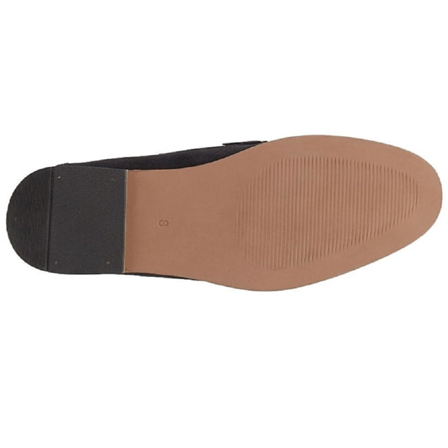 Navy - Back - Roamers Mens Suede Slip-on Casual Shoes