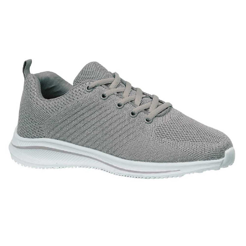 Grey - Side - Cipriata Womens-Ladies Leona Lightweight Memory Foam Trainer
