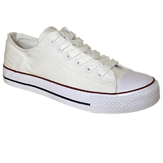 White - Front - Dek Womens-Ladies Canvas Trainer Shoe