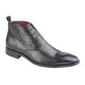 Black - Front - Roamers Mens Leather Chukka Boots