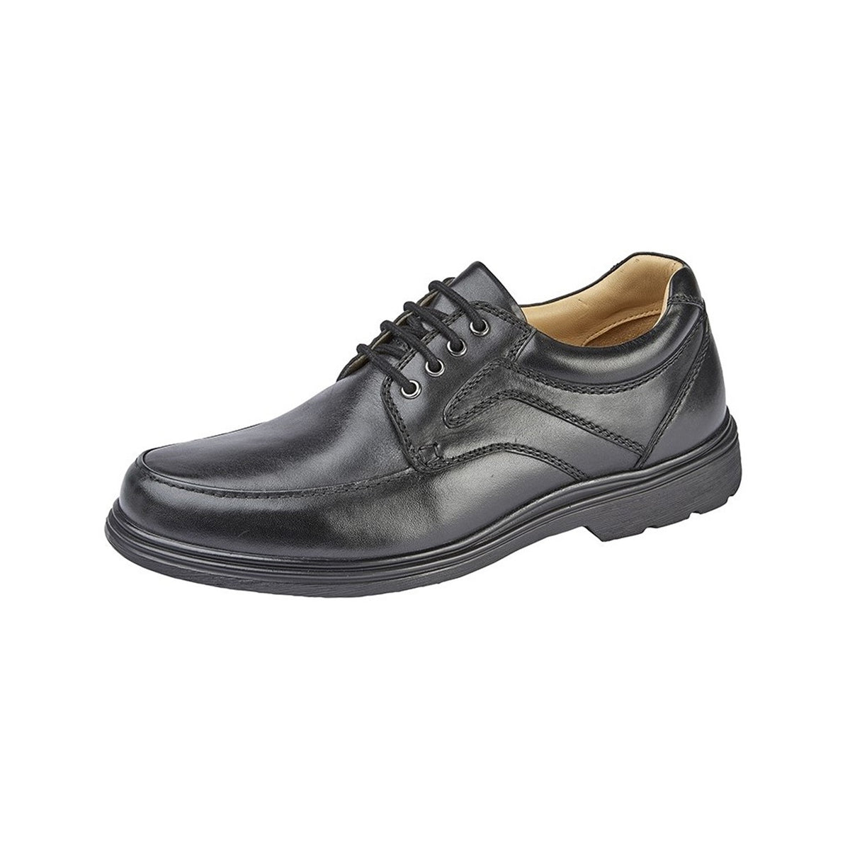 Black - Back - Roamers Mens Leather Shoes