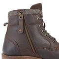Brown - Side - Roamers Mens Waxy Leather Ankle Boots