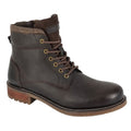 Brown - Front - Roamers Mens Waxy Leather Ankle Boots