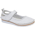 White - Front - Mod Comfys Womens-Ladies Softie Leather Casual Shoes