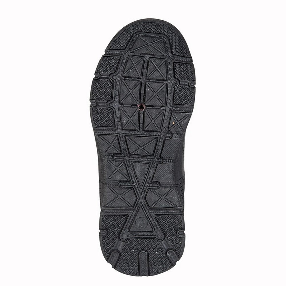 Black - Side - Route 21 Boys Leather School Shoes