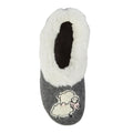 Grey - Back - Sleepers Womens-Ladies Sheep Faux Fur Slippers