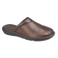Brown - Back - Roamers Mens Leather Clogs