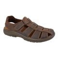 Brown - Front - IMAC Mens Waxy Leather Sandals