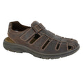 Brown - Front - IMAC Mens Waxy Leather Sandals