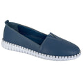 Blue - Front - Mod Comfys Womens-Ladies Softie Leather Casual Shoes