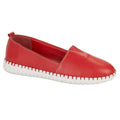 Red - Front - Mod Comfys Womens-Ladies Softie Leather Casual Shoes