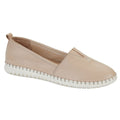 Sand - Front - Mod Comfys Womens-Ladies Softie Leather Casual Shoes