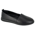 Black - Front - Mod Comfys Womens-Ladies Softie Leather Casual Shoes