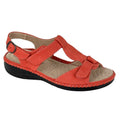 Coral Pink - Front - Boulevard Womens-Ladies Buckle Leather Lined Sandals
