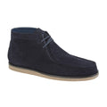 Navy Blue - Front - Roamers Mens Suede Ankle Boots