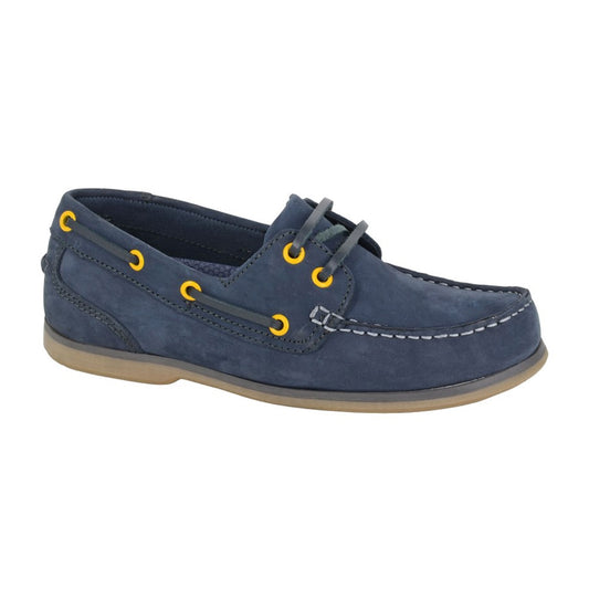Navy - Front - Rdek Womens-Ladies Leather Boat Shoes
