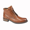 Tan - Front - Roamers Mens Elgin Leather Ankle Boots