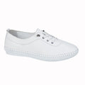 White - Front - Mod Comfys Womens-Ladies Leather Casual Shoes