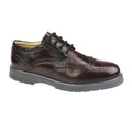 Burgundy - Front - Grafters Mens Leather Brogues