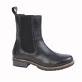 Black - Front - Woodland Womens-Ladies Leather Ankle Boots