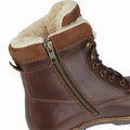 Dark Brown - Back - Woodland Womens-Ladies Leather Country Boots