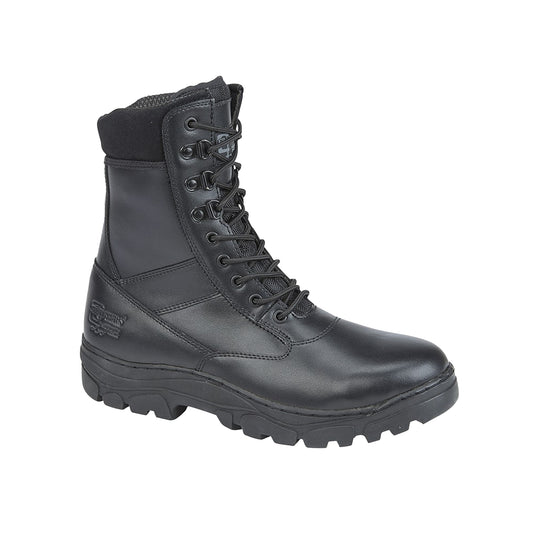 Black - Front - Grafters Mens Maverick Leather Combat Boots