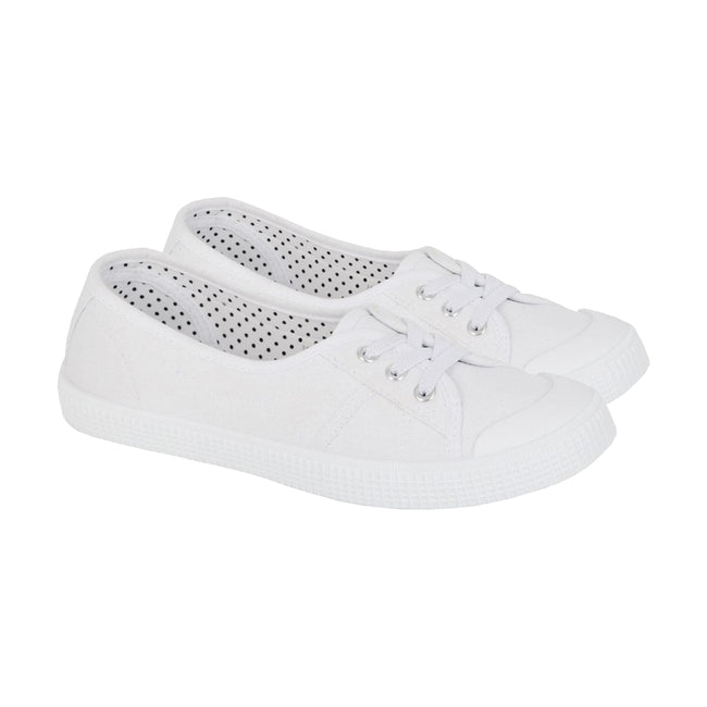 White - Back - Rdek Womens-Ladies Canvas Pumps
