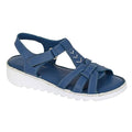 Navy - Front - Mod Comfys Womens-Ladies Softie Leather Sandals
