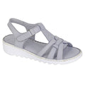 Grey - Front - Mod Comfys Womens-Ladies Softie Leather Sandals