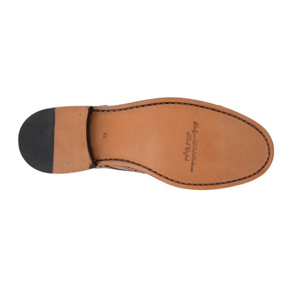 Tan - Back - Woodland Mens Leather Brogues