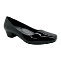Black - Front - Boulevard Womens-Ladies Patent PU Low Heel Court Shoes