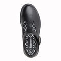 Black - Side - Roamers Girls Leather School Shoes