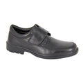 Black - Front - Roamers Mens Leather Touch Fastening Shoes