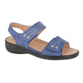 Navy Blue - Front - Boulevard Womens-Ladies Floral Synthetic Nubuck Sandals