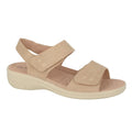 Beige - Front - Boulevard Womens-Ladies Floral Synthetic Nubuck Sandals