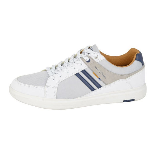 Grey-White - Front - R21 Mens Leisure Striped Trainers