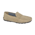 Taupe - Front - Roamers Mens Suede Square Toe Loafers