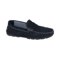 Navy - Front - Roamers Mens Suede Square Toe Loafers