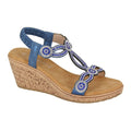 Blue - Front - Cipriata Womens-Ladies Ora Jewelled Sandals