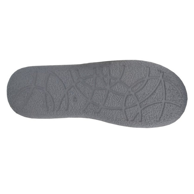 Grey - Back - Zedzzz Mens Neville Slippers