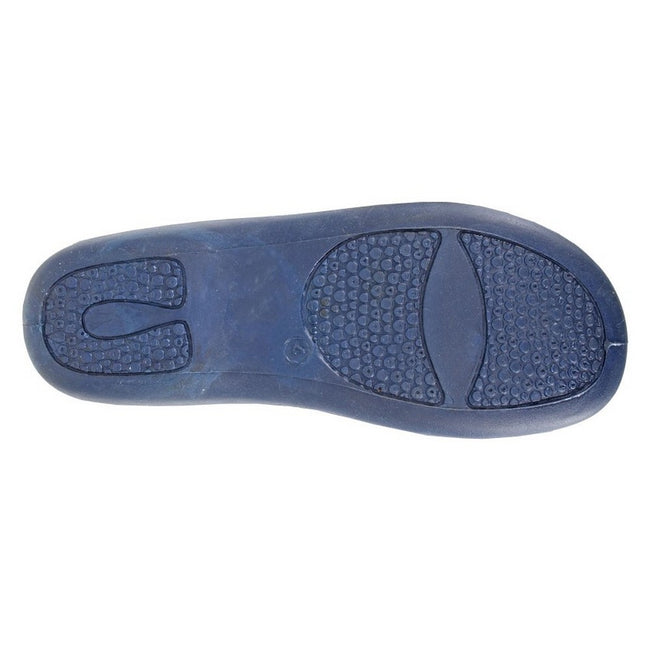 Navy - Back - Sleepers Womens-Ladies Deeta Abstract Slippers