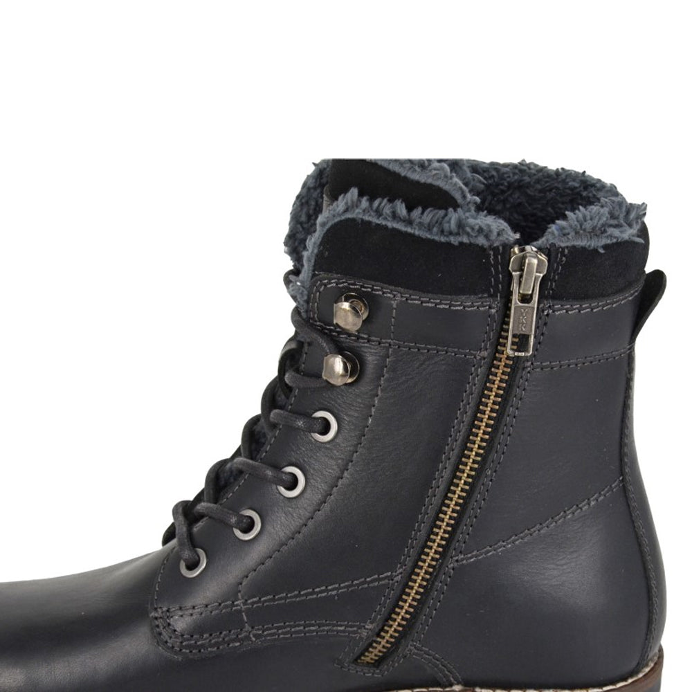 Black - Side - Woodland Womens-Ladies Leather Ankle Boots