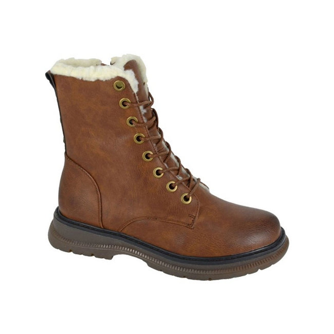 Brown - Front - Cipriata Womens-Ladies Andretta Burnished Ankle Boots
