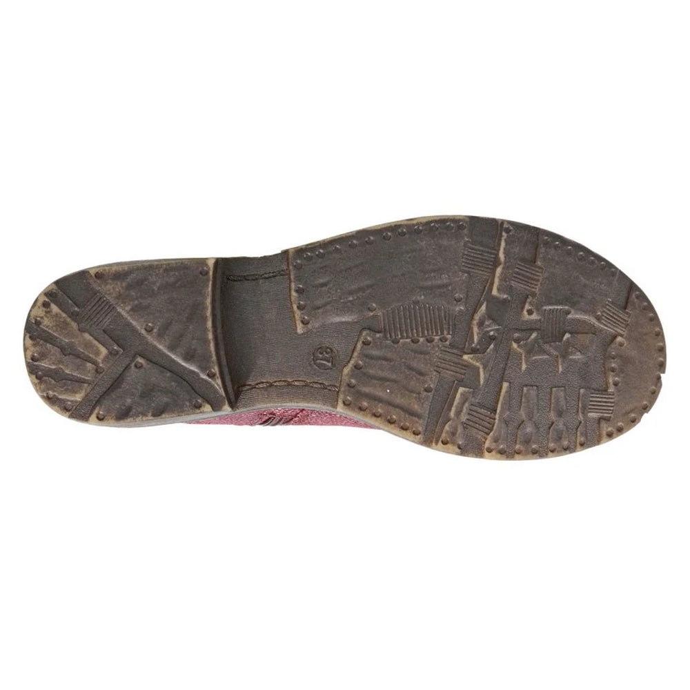 Burgundy - Side - Cipriata Womens-Ladies Agatina Floral Ankle Boots