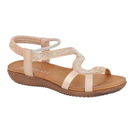 Rose Gold - Front - Cipriata Womens-Ladies Serpent Sandals