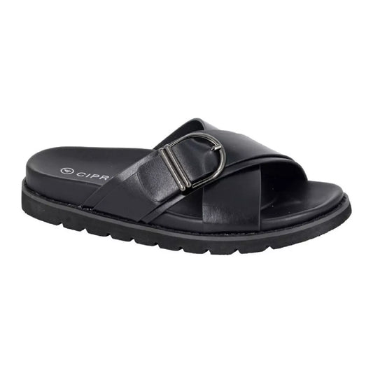 Black - Front - Cipriata Womens-Ladies Dalia Mule Sandals