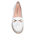 White - Back - Boulevard Womens-Ladies Action Leather Saddle Loafers