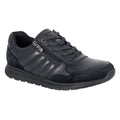 Black - Front - R21 Mens Leather Trainers